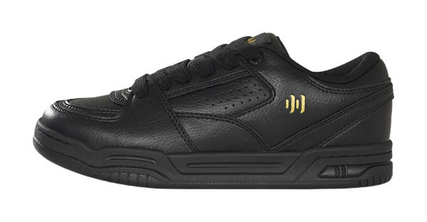 Ollieskate Wear resistant And Lightweight Low top Skateboard Shoes Unisex Black Gold 