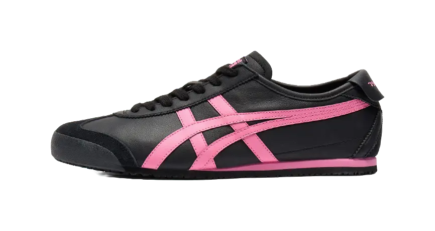Onitsuka Tiger MEXICO 66 Breathable Low Top Casual Shoes Womens Black Pink  vjsneaker.com