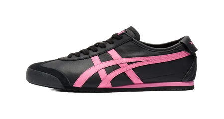 Onitsuka Tiger MEXICO 66 Breathable Low Top Casual Shoes Womens Black Pink  vjsneaker.com