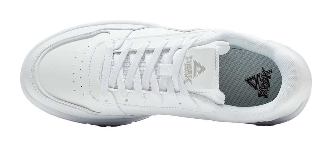 PEAK Air Force One Skateboard Shoes Men's Low top All White Light Gray 