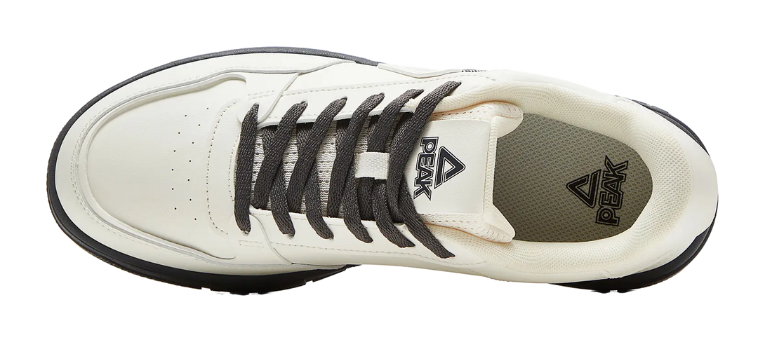 PEAK Air Force One Skateboard Shoes Men's Low top Canvas White/Dark Gray 