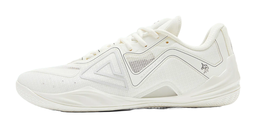 PEAK Anti-Slip And Wear-Resistant Coverage Rebound Low-Top Professional Performance Basketball Shoes Mens Ivory 