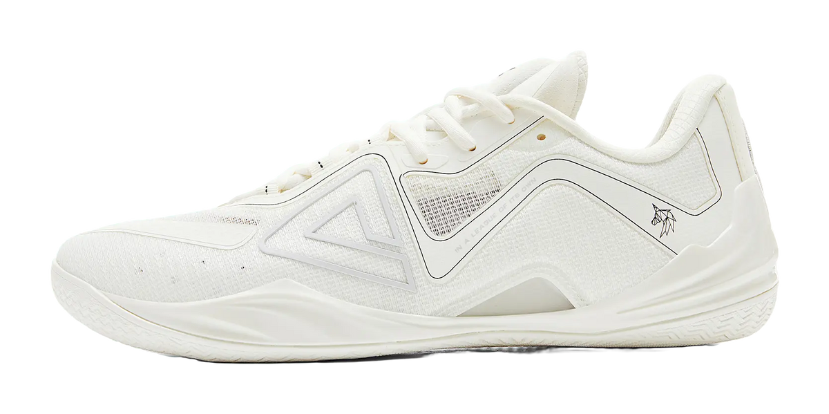 PEAK Anti-Slip And Wear-Resistant Coverage Rebound Low-Top Professional Performance Basketball Shoes Mens Ivory 