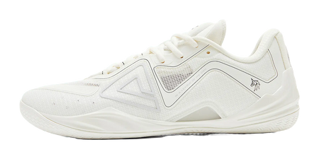PEAK Anti-Slip And Wear-Resistant Coverage Rebound Low-Top Professional Performance Basketball Shoes Mens Ivory 