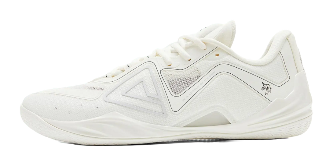 PEAK Anti-Slip And Wear-Resistant Coverage Rebound Low-Top Professional Performance Basketball Shoes Mens Ivory 