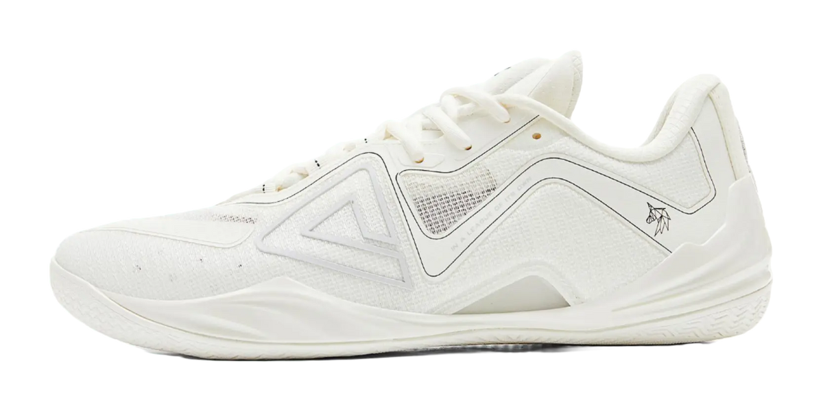 PEAK Anti-Slip And Wear-Resistant Coverage Rebound Low-Top Professional Performance Basketball Shoes Mens Ivory 