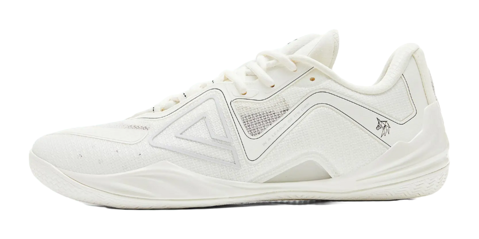 PEAK Anti-Slip And Wear-Resistant Coverage Rebound Low-Top Professional Performance Basketball Shoes Mens Ivory 