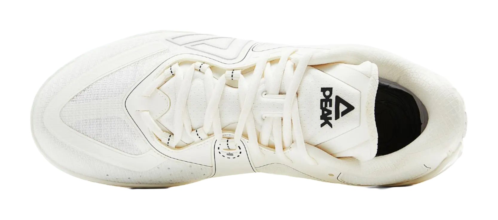 PEAK Anti-Slip And Wear-Resistant Coverage Rebound Low-Top Professional Performance Basketball Shoes Mens Ivory 
