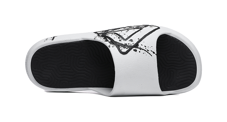 PEAK Attitude 7.0 Slip Resistant Abrasion Resistant Cushioning Slide Slippers Unisex White Black 