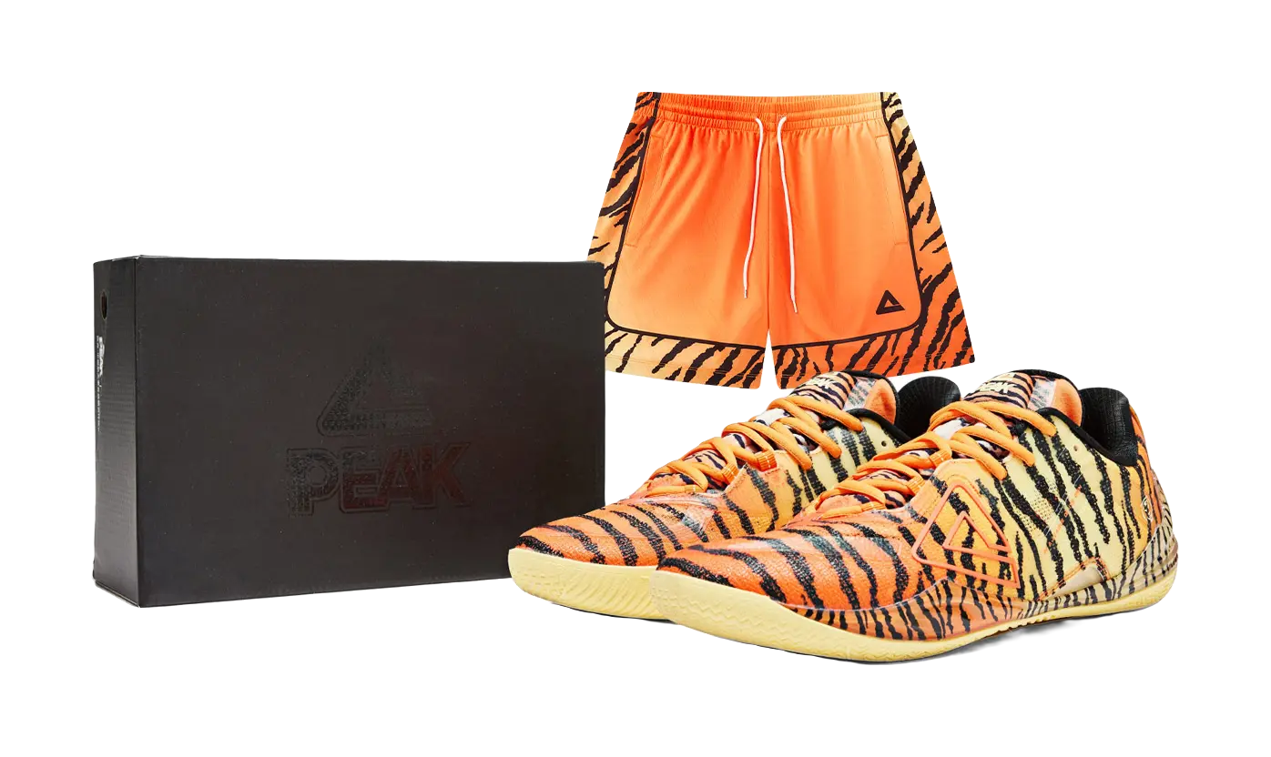 PEAK Cushioning And Abrasion Resistant Coverage Low Top Basketball Shoes Mens Orange Yellow Black  vjsneaker.com