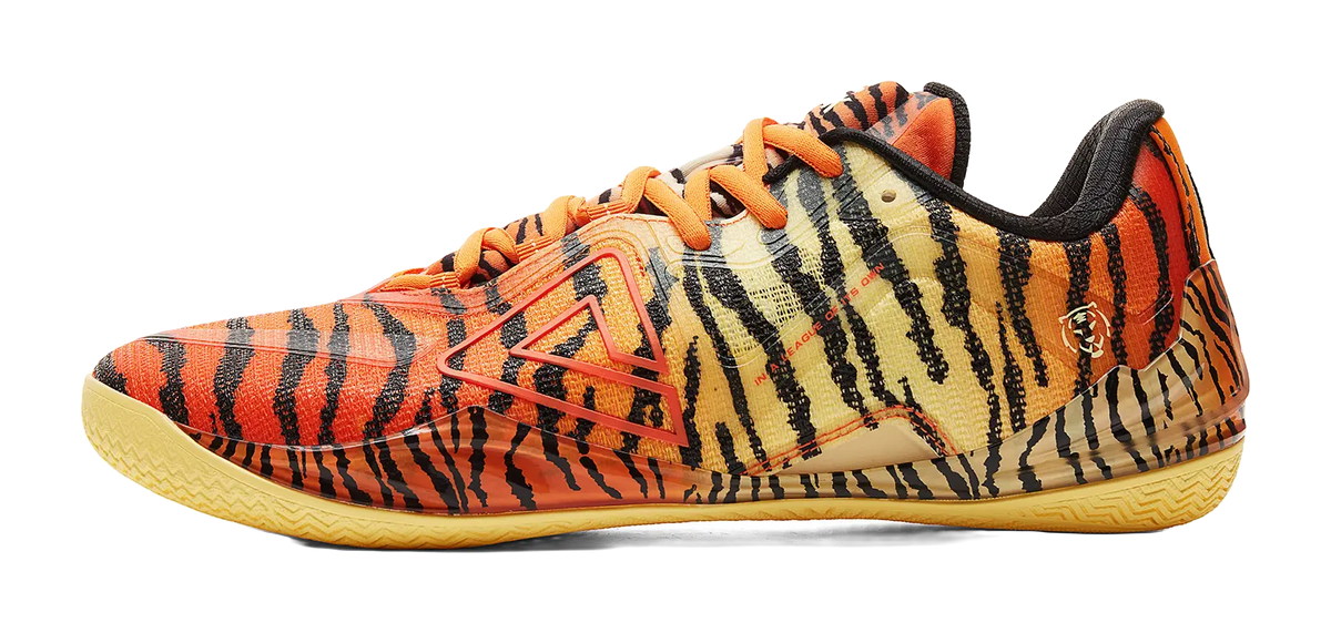 PEAK Cushioning And Abrasion Resistant Coverage Low Top Basketball Shoes Mens Orange Yellow Black  vjsneaker.com