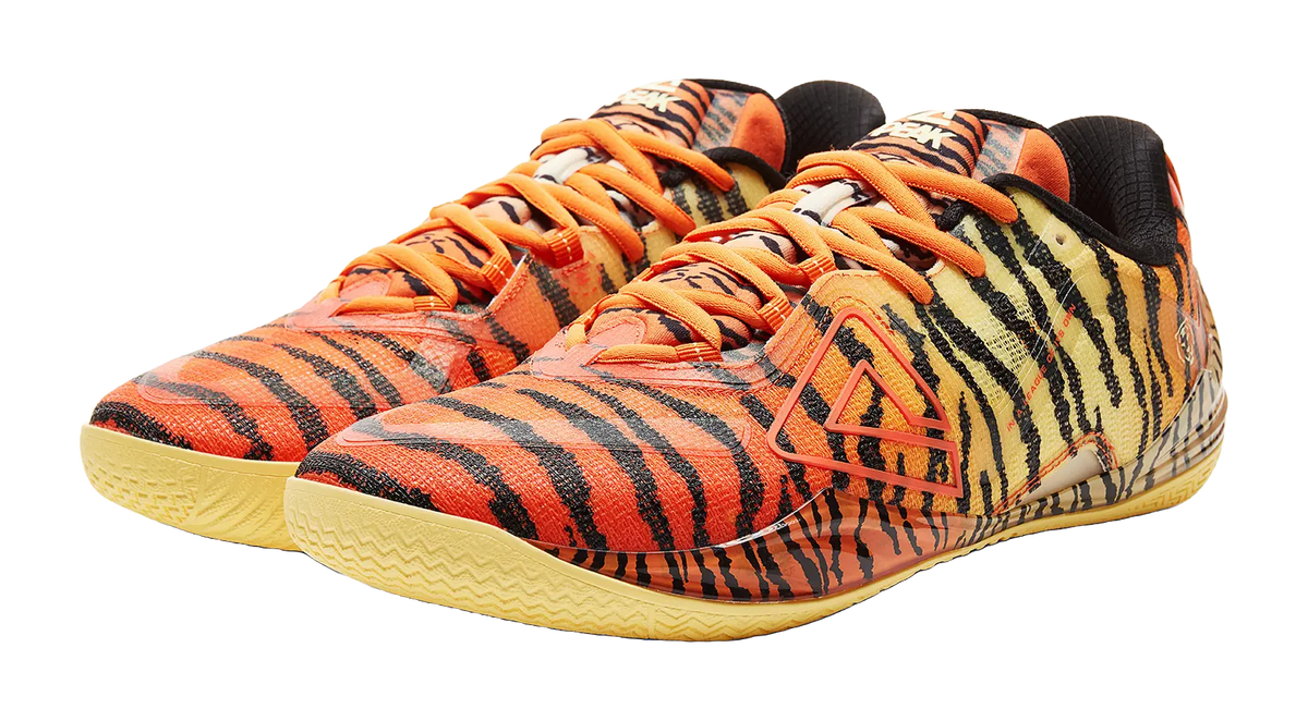 PEAK Cushioning And Abrasion Resistant Coverage Low Top Basketball Shoes Mens Orange Yellow Black  vjsneaker.com