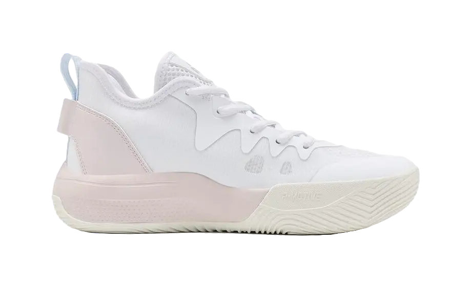 PEAK Cushioning, Slip Resistant, Abrasion Resistant, Lightweight, Rebound Low top Basketball Shoes Womens White Pink 