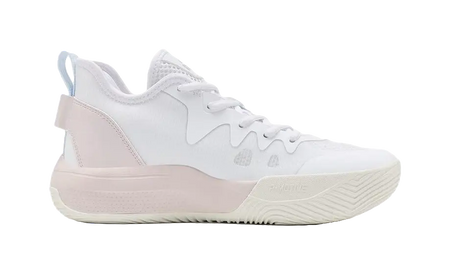 PEAK Cushioning, Slip Resistant, Abrasion Resistant, Lightweight, Rebound Low top Basketball Shoes Womens White Pink 