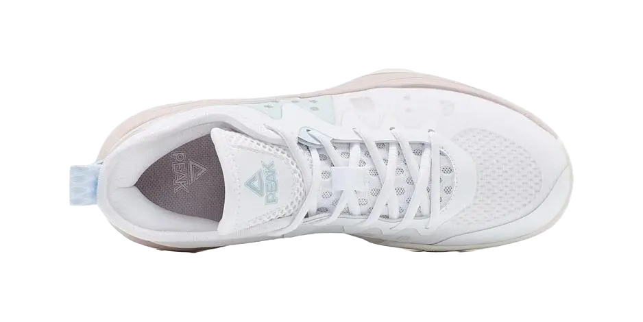 PEAK Cushioning, Slip Resistant, Abrasion Resistant, Lightweight, Rebound Low top Basketball Shoes Womens White Pink 