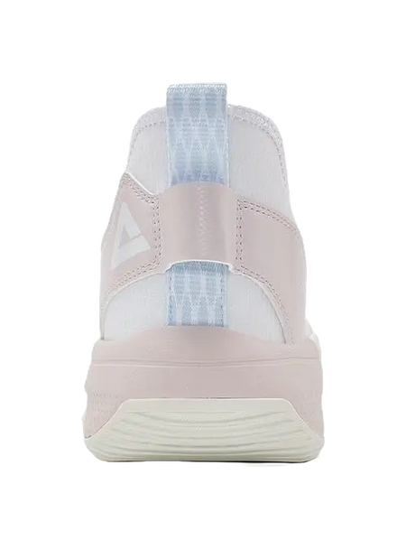 PEAK Cushioning, Slip Resistant, Abrasion Resistant, Lightweight, Rebound Low top Basketball Shoes Womens White Pink 