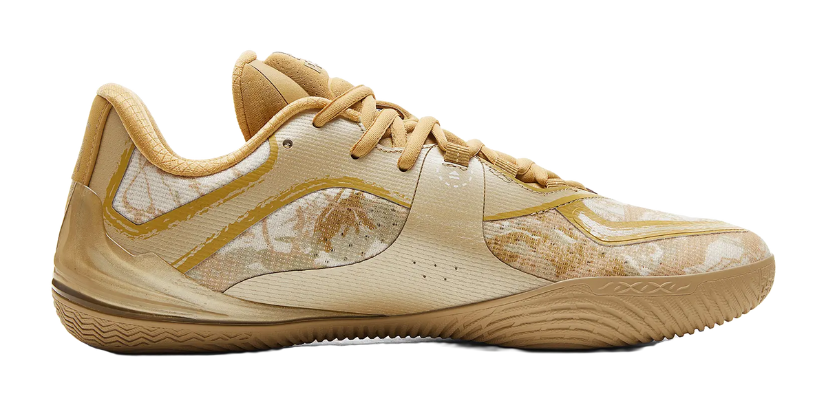 PEAK Cushioning, Slip Resistant, Coverage, And Rebound Low top Basketball Shoes Mens Yellow Brown Gold  vjsneaker.com
