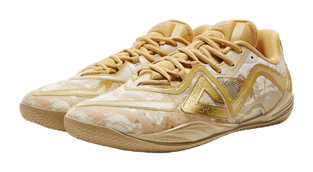 PEAK Cushioning, Slip Resistant, Coverage, And Rebound Low top Basketball Shoes Mens Yellow Brown Gold  vjsneaker.com