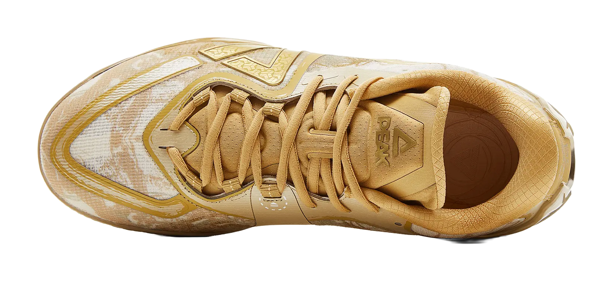 PEAK Cushioning, Slip Resistant, Coverage, And Rebound Low top Basketball Shoes Mens Yellow Brown Gold  vjsneaker.com