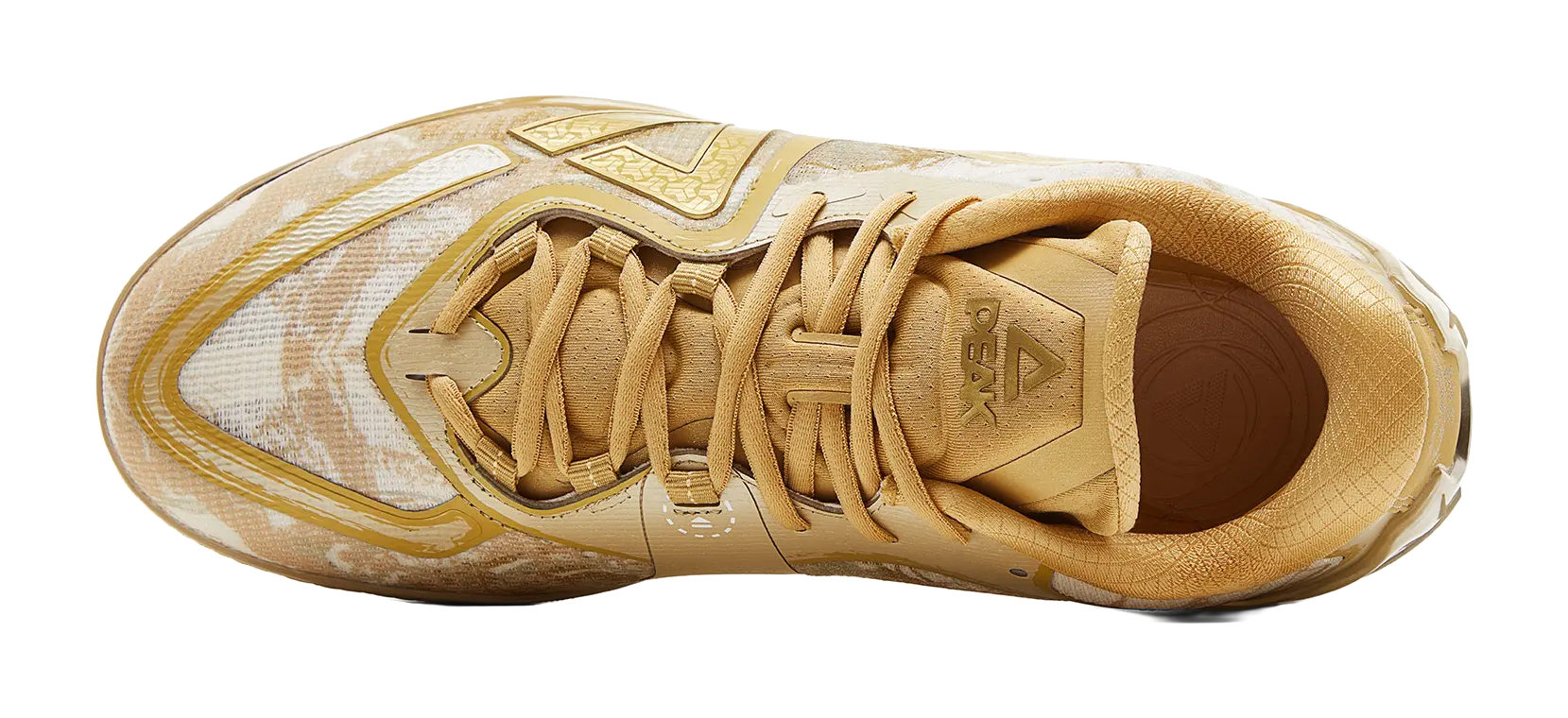 PEAK Cushioning, Slip Resistant, Coverage, And Rebound Low top Basketball Shoes Mens Yellow Brown Gold  vjsneaker.com