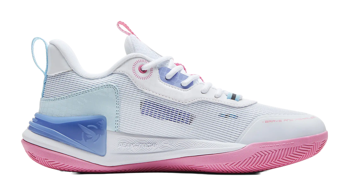 PEAK Hero 2 Basketball Shoes Mens Low top All White Fine Blue 