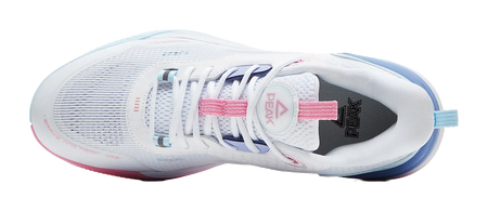 PEAK Hero 2 Basketball Shoes Mens Low top All White Fine Blue 