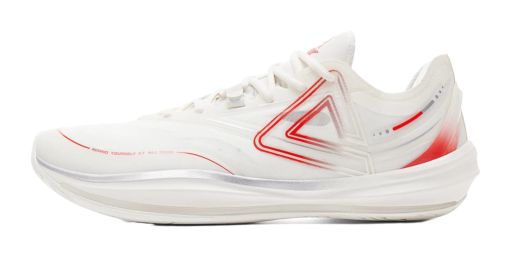 PEAK Lightness 3.0 Cushioning Slip Resistant Low Top Basketball Shoes Mens Ivory Red 