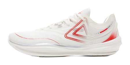 PEAK Lightness 3.0 Cushioning Slip Resistant Low Top Basketball Shoes Mens Ivory Red 