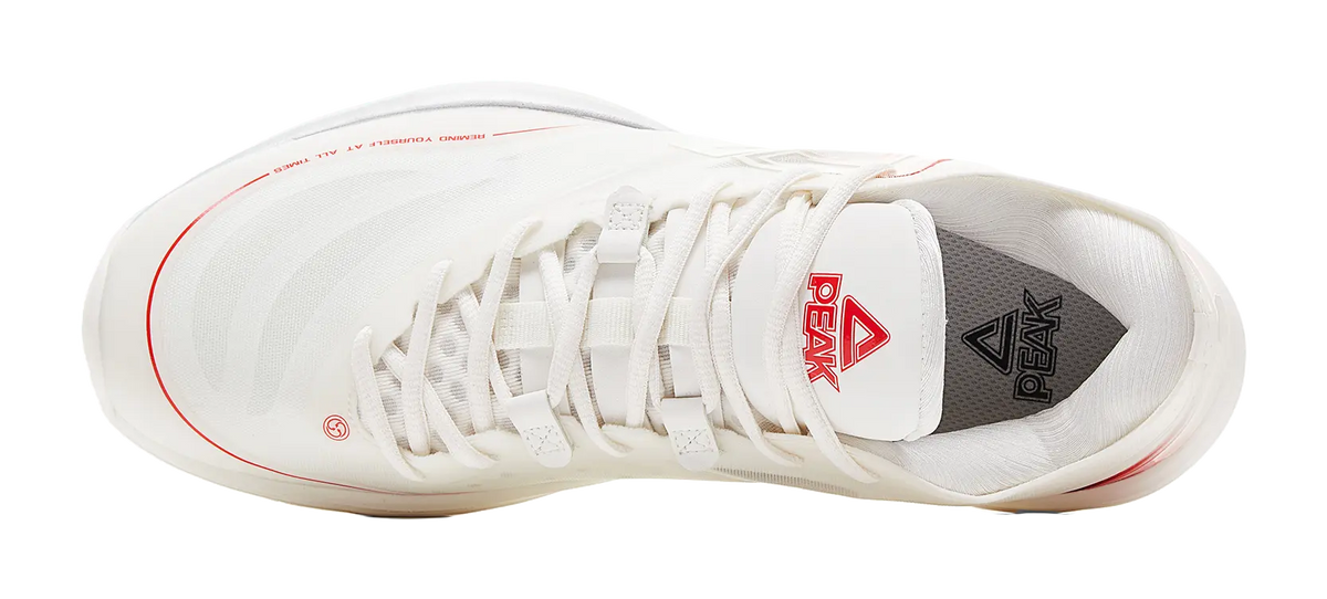 PEAK Lightness 3.0 Cushioning Slip Resistant Low Top Basketball Shoes Mens Ivory Red 