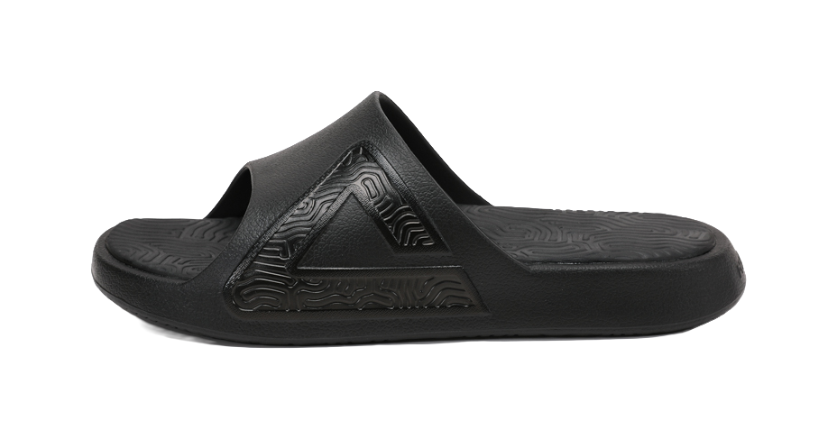 PEAK Slip Resistant Abrasion Resistant Slide Slippers Unisex Black 