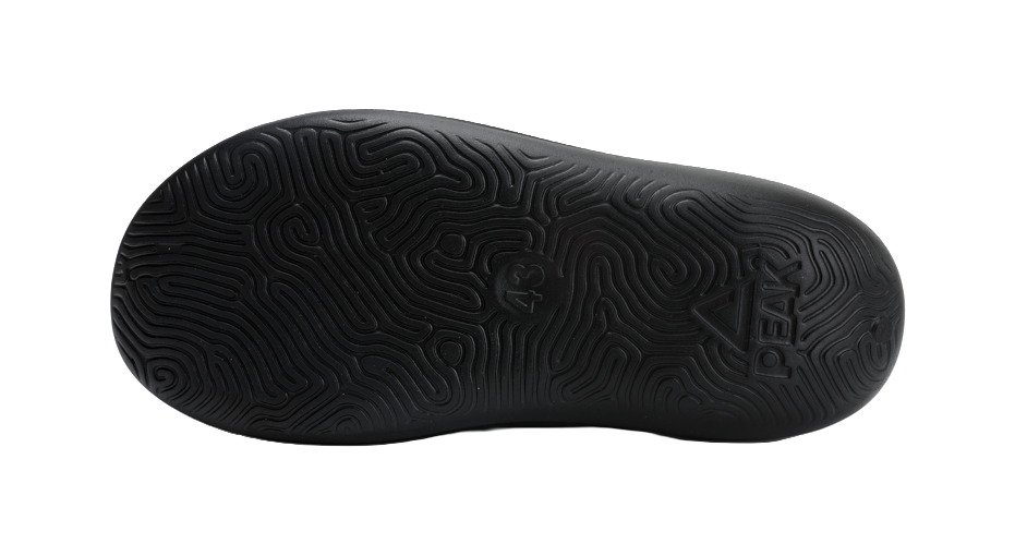 PEAK Slip Resistant Abrasion Resistant Taichi Chubby Slippers, Sports Slippers Unisex Black Milk White 