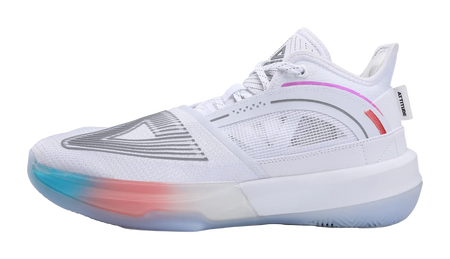 PEAK State Extremely Large Triangle 1.0 Slip Resistant Abrasion Resistant Mid top Taichi Basketball Shoes Mens White 