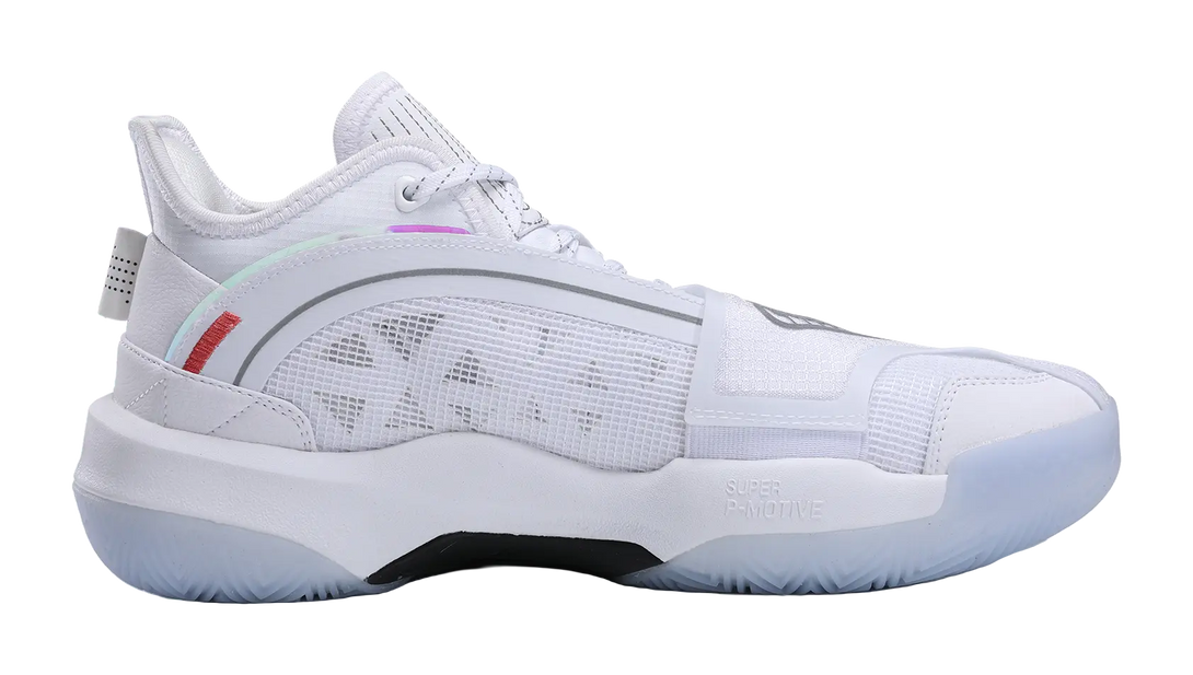 PEAK State Extremely Large Triangle 1.0 Slip Resistant Abrasion Resistant Mid top Taichi Basketball Shoes Mens White 