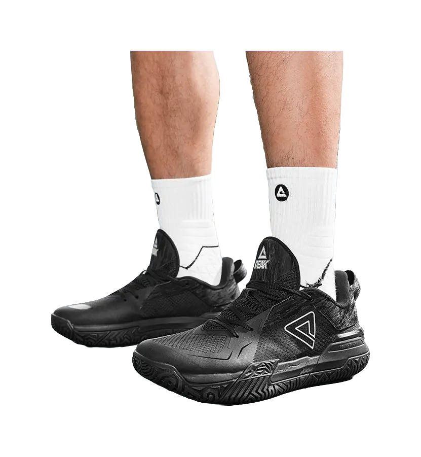 PEAK State Pole Abrasion Resistant Rebound Anti Twist Low Top Basketball Shoes Mens Black 
