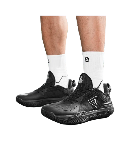 PEAK State Pole Abrasion Resistant Rebound Anti Twist Low Top Basketball Shoes Mens Black 
