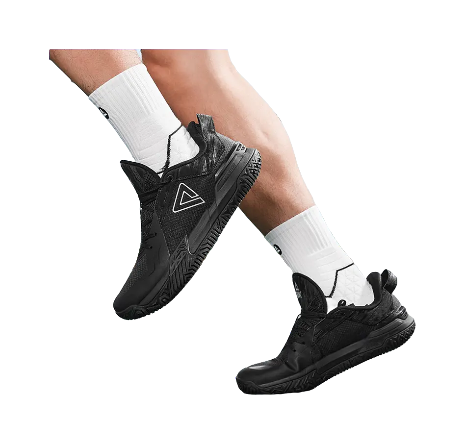 PEAK State Pole Abrasion Resistant Rebound Anti Twist Low Top Basketball Shoes Mens Black 