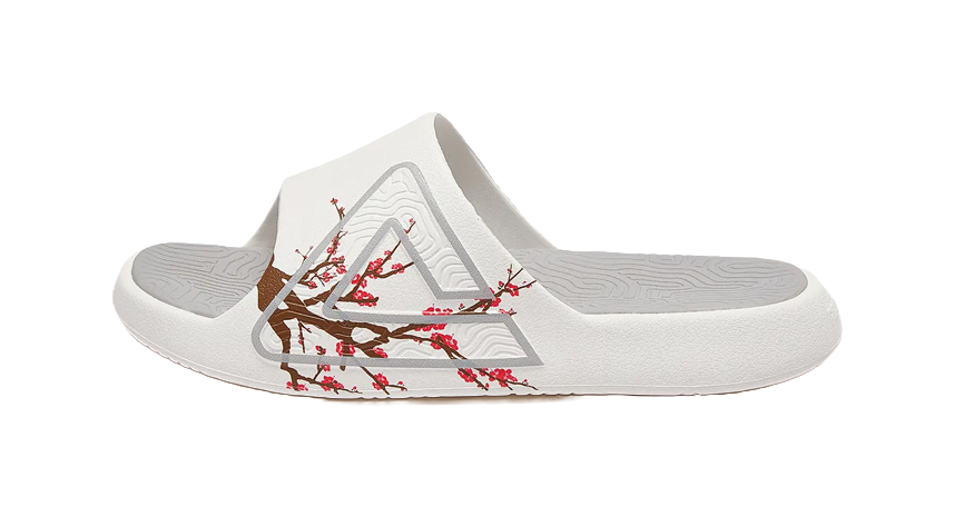 PEAK State Pole Classic Drag Quiet Slip Resistant Abrasion Resistant Slide Slippers Unisex Ivory/Gray 