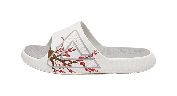 PEAK State Pole Classic Drag Quiet Slip Resistant Abrasion Resistant Slide Slippers Unisex Ivory/Gray 