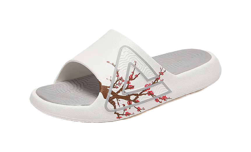 PEAK State Pole Classic Drag Quiet Slip Resistant Abrasion Resistant Slide Slippers Unisex Ivory/Gray 