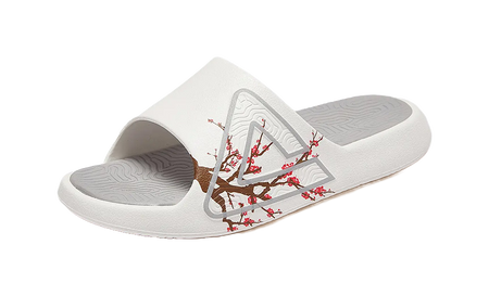 PEAK State Pole Classic Drag Quiet Slip Resistant Abrasion Resistant Slide Slippers Unisex Ivory/Gray 