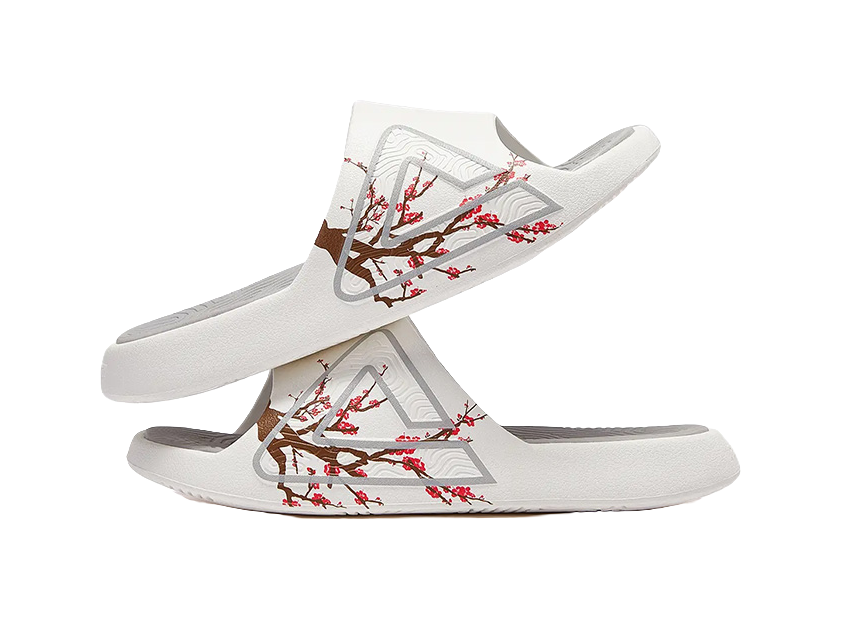 PEAK State Pole Classic Drag Quiet Slip Resistant Abrasion Resistant Slide Slippers Unisex Ivory/Gray 