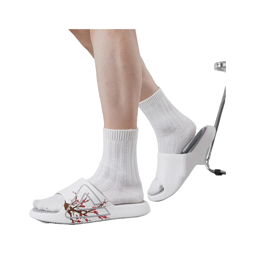 PEAK State Pole Classic Drag Quiet Slip Resistant Abrasion Resistant Slide Slippers Unisex Ivory/Gray 