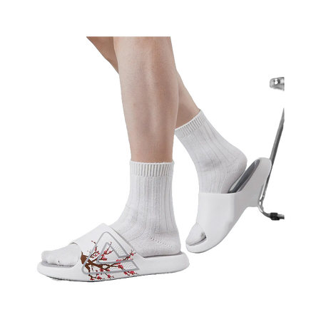 PEAK State Pole Classic Drag Quiet Slip Resistant Abrasion Resistant Slide Slippers Unisex Ivory/Gray 