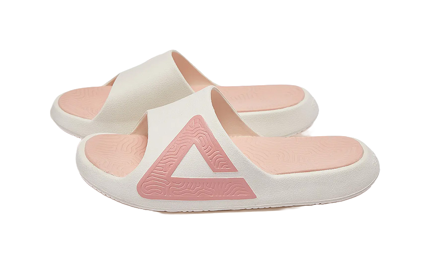 PEAK State Pole Classic Drag Quiet Slip Resistant Abrasion Resistant Slide Slippers Unisex White Pink 