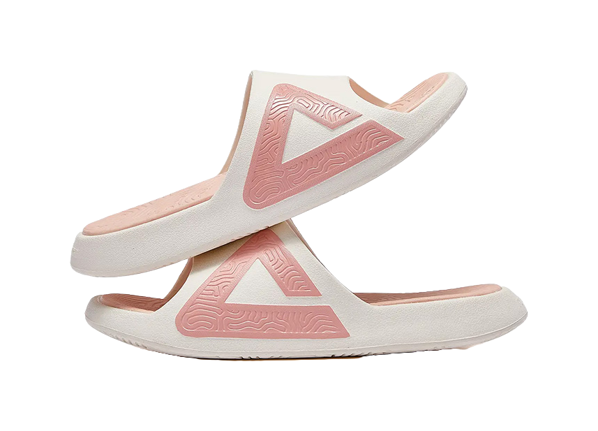 PEAK State Pole Classic Drag Quiet Slip Resistant Abrasion Resistant Slide Slippers Unisex White Pink 