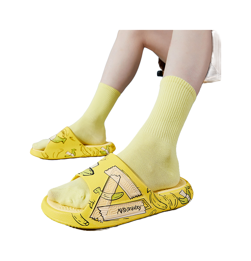 PEAK State Pole Classic Drag Quiet Slip Resistant Cushioning Slide Slippers Unisex Orange Yellow Black 