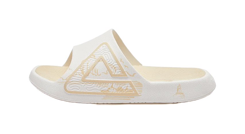 PEAK State Pole Classic Drag Quiet Slip Resistant Cushioning Slide Slippers Unisex White Light Khaki 