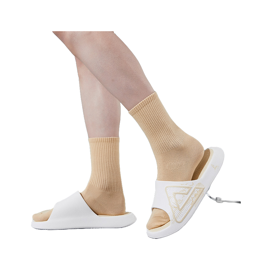 PEAK State Pole Classic Drag Quiet Slip Resistant Cushioning Slide Slippers Unisex White Light Khaki 