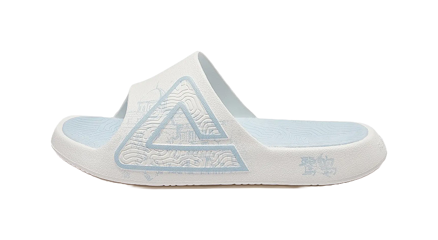 PEAK State Pole Classic Drag Slides - Egret Island Summer Edition, Slip-Resistant & Cushioned Unisex White Blue 