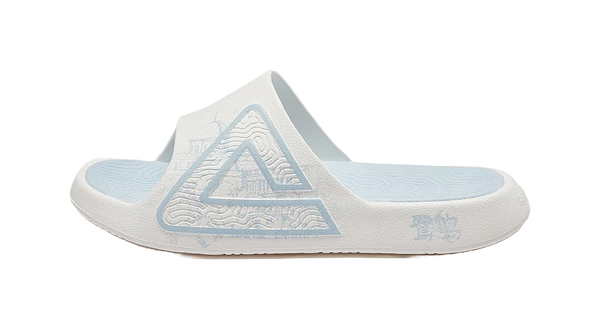PEAK State Pole Classic Drag Slides - Egret Island Summer Edition, Slip-Resistant & Cushioned Unisex White Blue 